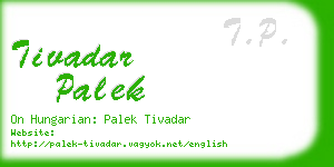 tivadar palek business card